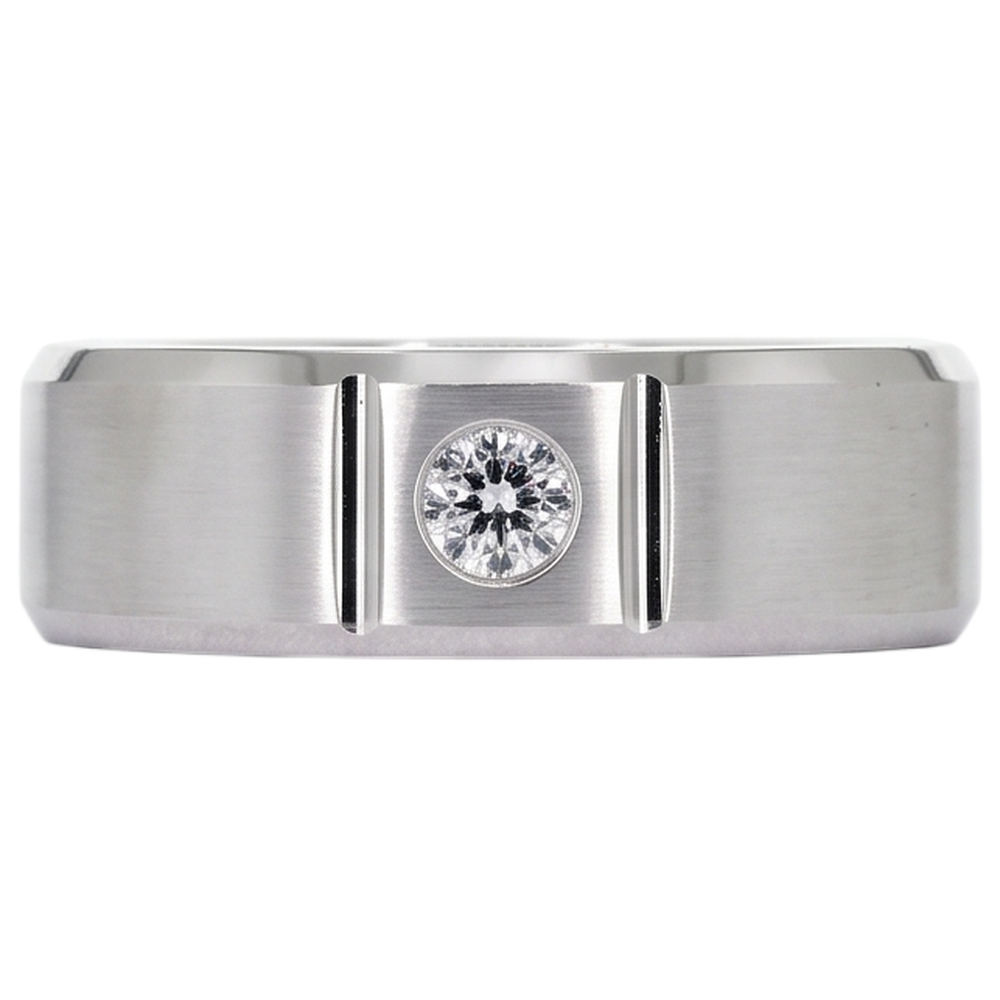 0.50 Ct Men's Single Natural Earth Mined Diamond Ring