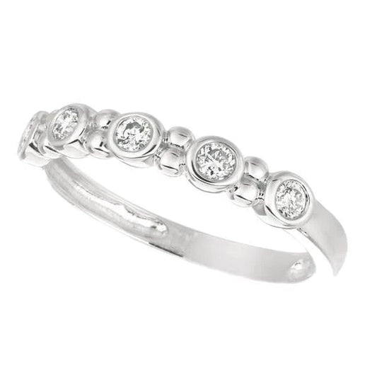 0.25 Carat Round Brilliant Real Diamond White Gold Half Eternity Band