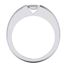 Bar Set Emerald Diamond Men's Ring