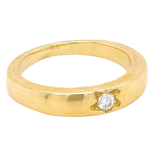 0.50 Carats Gypsy Natural Diamond Solitaire Ring Yellow Gold 14K