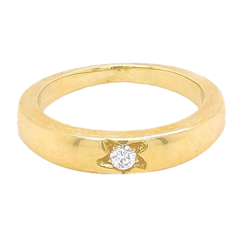 0.50 Carats Gypsy Natural Diamond Solitaire Ring Yellow Gold 14K