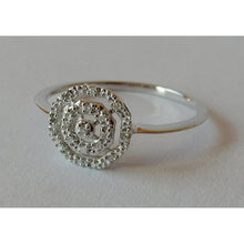 0.50 Carats Real Diamond Ring Double Halo Style White Gold 14K
