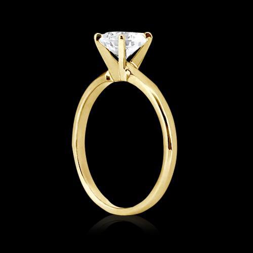 0.50 Carats Real Diamond Wedding Solitaire Ring Yellow