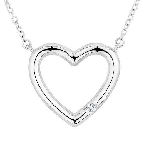 0.50 Carats Round Brilliant Cut Real Natural Earth Mined Diamond Heart Pendant 14K White Gold
