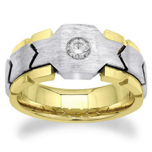 0.50 Carats Round Natural Diamond Solitaire Mens' Ring Two Tone Gold 14K