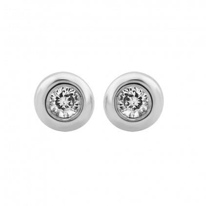 0.6 Ct Natural Small Round Diamond Stud Earring 14K White Gold