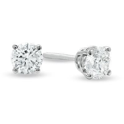 0.70 Carats Round Cut Natural Diamond Women Stud Earring Four Prong Setting