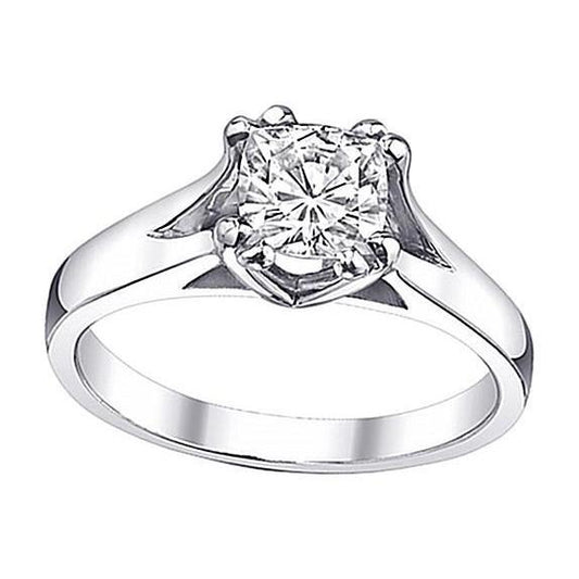 natural cushion diamond 0.75ct ring front view