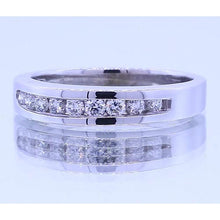 0.90 Carats Anniversary Band Round Real Diamonds White Gold 14K