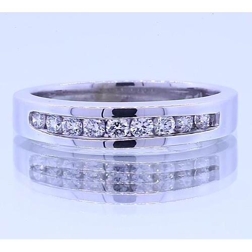 0.90 Carats Anniversary Band Round Real Diamonds White Gold 14K