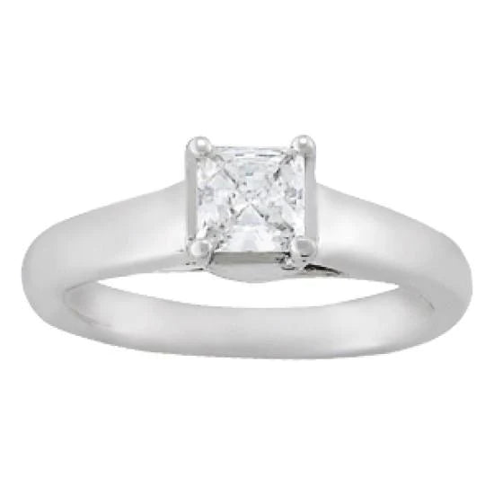0.90 Carats Real Diamond Engagement Solitaire Ring White Gold 14K