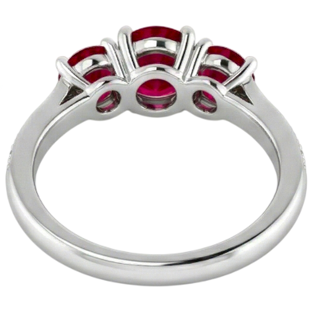 1.10 Carats Burma Ruby Natural Earth Mined Diamond Accented Ring 14K White Gold New
