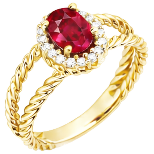 natural round ruby 1.16ct ring front view