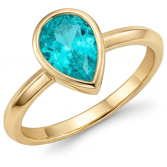 1.25 ct Paraiba Tourmaline Gemstone Ring in 14K Yellow Gold