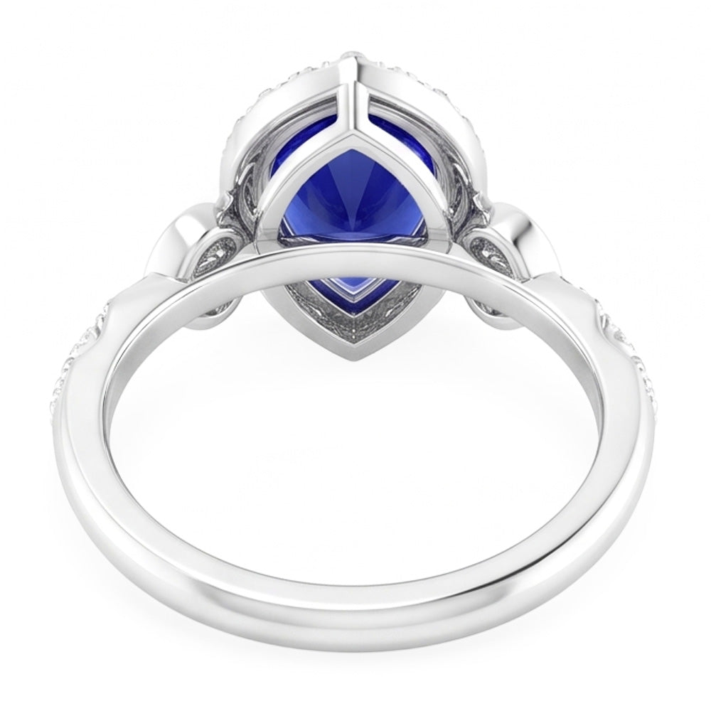 1.50 ct Blue Sapphire Colored Stone Ring in 14K White Gold