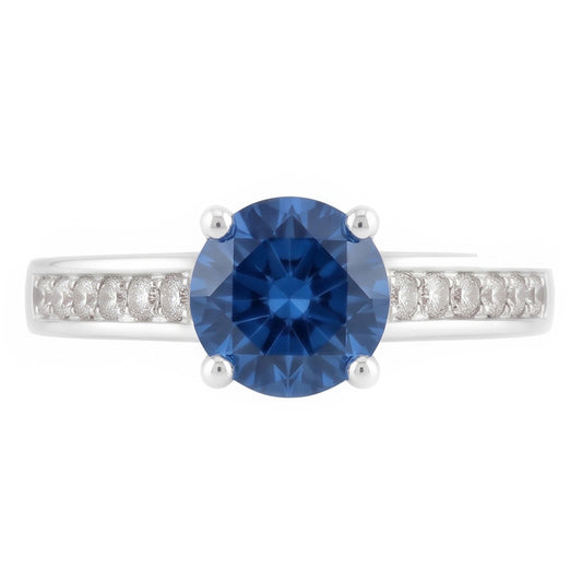 1.65 Ct Round Real Blue Natural Earth Mined Diamond Engagement Ring Gemstone