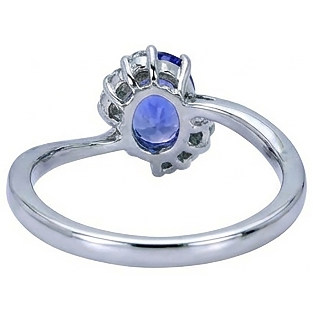 1.75 Carat Oval Tanzanite & Round Natural Earth Mined DIAMOND ( NOT LAB GROWN )s Ring Gemstone Jewellery