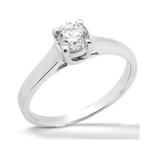 1 Carat Genuine Diamond Solitaire Engagement Ring Prong Style