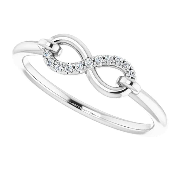 1 Carat Infinity Natural Diamond Promise Ring White Gold 14K
