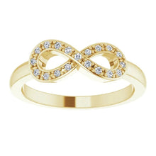 1 Carat Infinity Natural Diamond Promise Ring Yellow Gold 14K Vs1 F