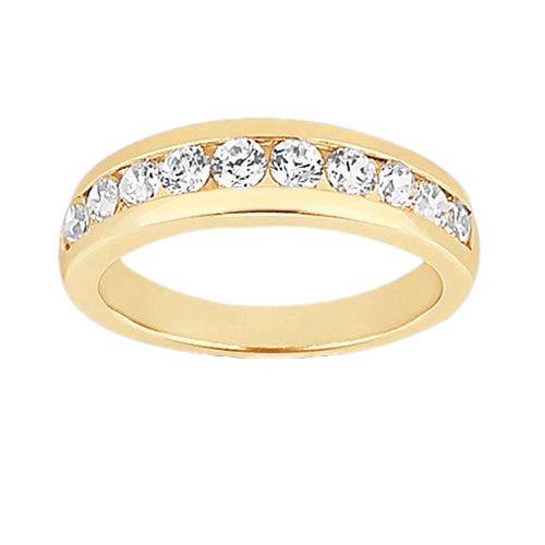1 Carat Natural Diamond Wedding Band 14K Yellow Gold