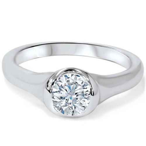 natural round diamond 1ct ring front view