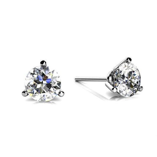 1 Carat Round Natural Diamond Women Stud Earring White Gold 14K