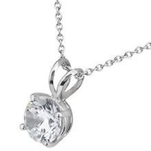 1 Carat Solitaire Round Cut Genuine Diamond Pendant White Gold 14K Prong Set