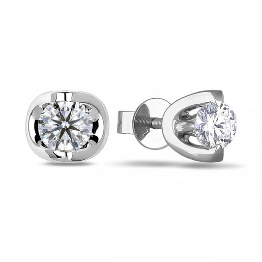 1 Carat Solitaire Round Natural Earth Mined Diamond Stud Earring Women Jewellery