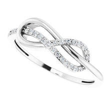 1 Carat Twisted Genuine Diamond Infinity Ring White Gold 14K