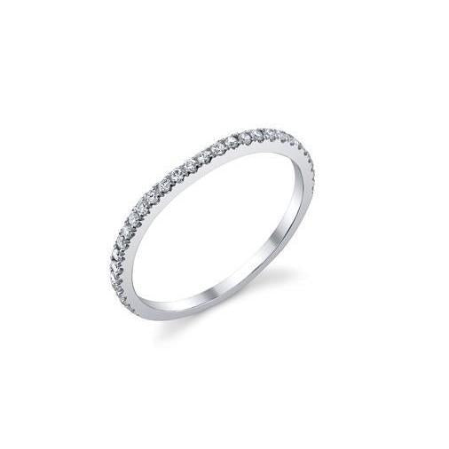1 Ct Round Cut Real Natural Earth Mined Diamond Wedding Band 14K White Gold