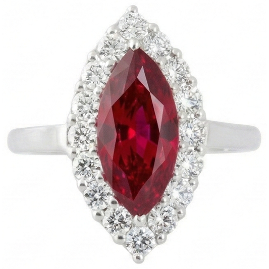 natural round ruby 10.50ct ring front view