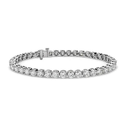 10 Carats Real Round Diamond Tennis Bracelet 40 Stones White Gold 14K