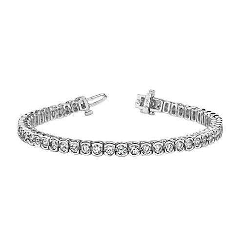10 Carats Round Brilliant Cut Natural Diamond Tennis Bracelet White Gold 14K
