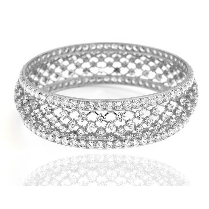 10 Carats Round Natural Diamond Bangle Gold Jewelry New