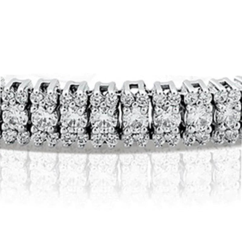 10 Carats Round Real Diamond Tennis Bracelet Gold White 14K