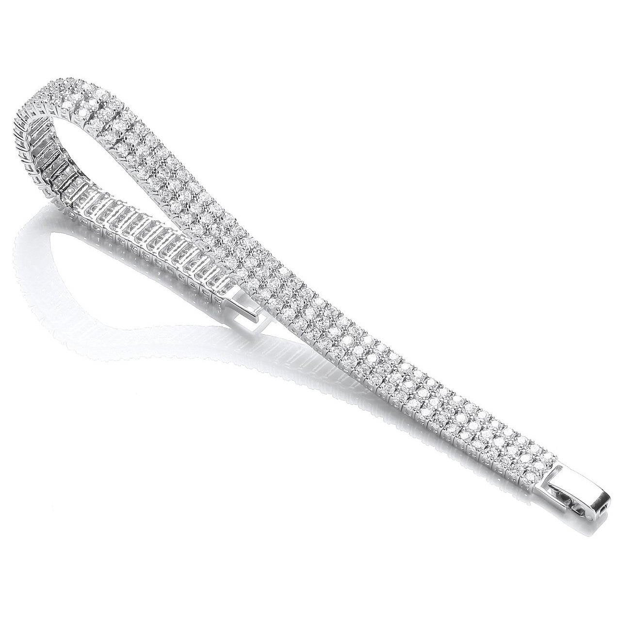 10 Ct Round Brilliant Cut Natural Diamonds Tennis Bracelet White Gold 14K