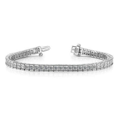 10.10 Ct Princess Cut Gorgeous Natural Diamonds Tennis Bracelet White Gold