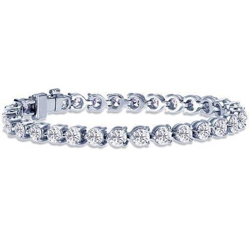 10.50 Carats Prong Set Round Natural Diamond Tennis Bracelet Gold Jewelry