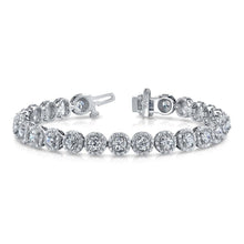 10.50 Carats Round Cut Halo Natural Earth Mined Diamonds Bracelet White Gold 14K New