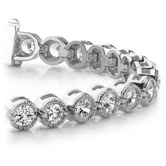 10.50 Ct Round Cut Real Diamond Women Tennis Bracelet White Gold Sparkling