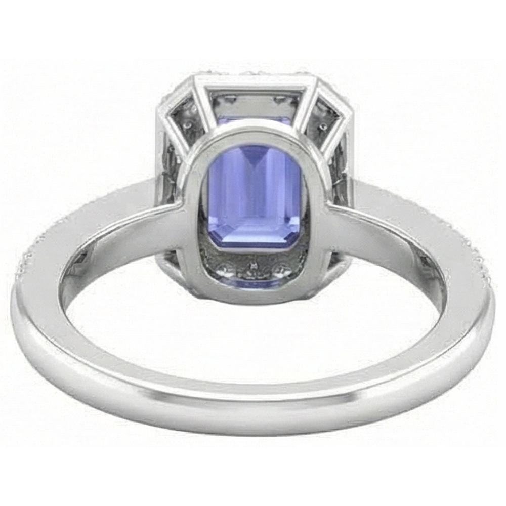11.75 Ct Tanzanite And Natural Earth Mined Diamonds Ring New White Gold 14K