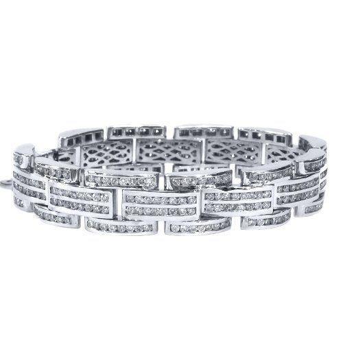 12 Carats Round White Real Diamond Tennis Bracelet Solid White Gold