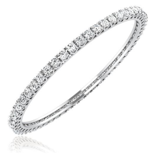 12 Ct Real Diamond Brilliant Cut Women Bangle White