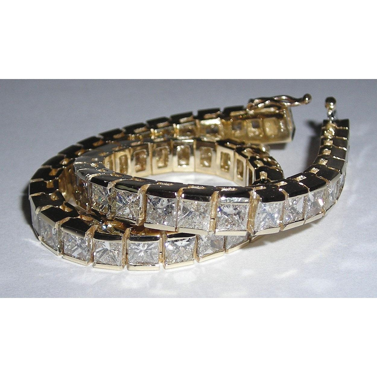 12.50 Carats Princess Cut Diamond Tennis Bracelet New