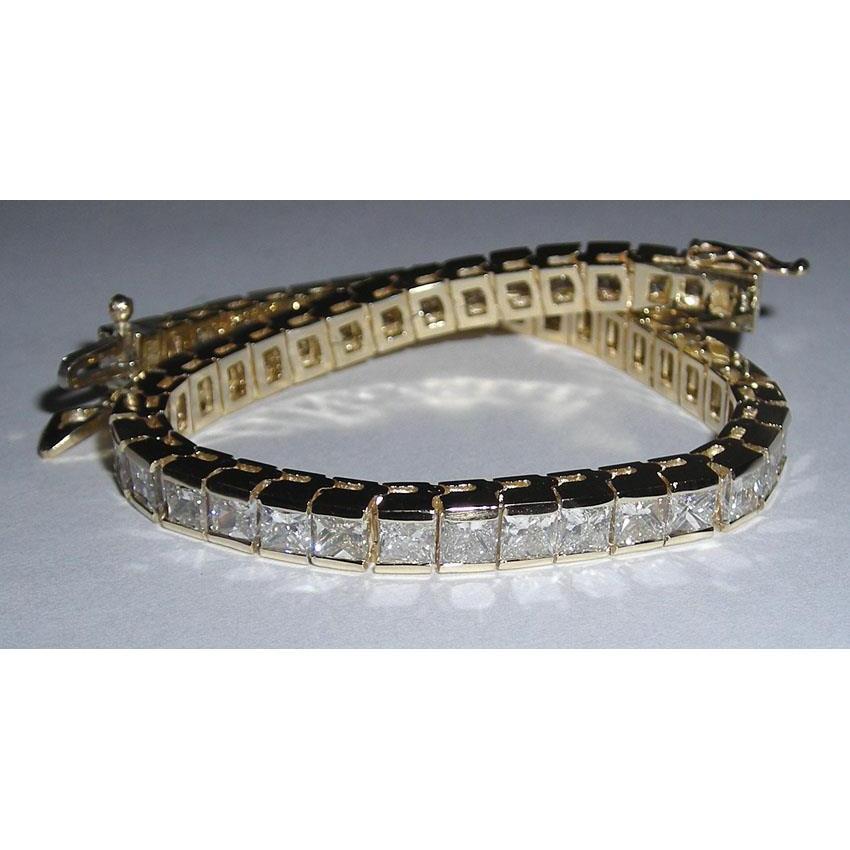 12.50 Carats Princess Cut Diamond Tennis Bracelet New