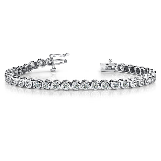 12.80 Ct Natural Round Shape Diamond Tennis Bracelet 14K White Gold