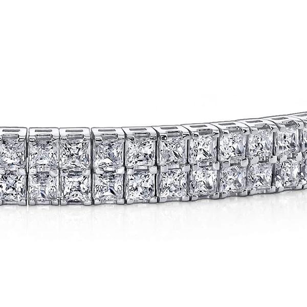 13 Carats Gorgeous Princess Cut Natural Earth Mined Diamonds Carpet Bracelet
