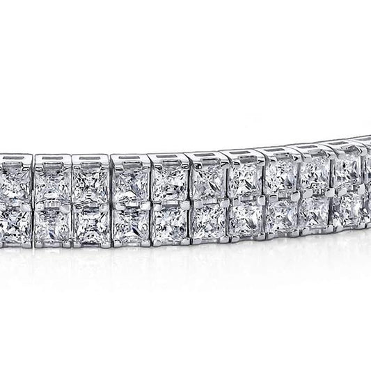13 Carats Gorgeous Princess Cut Natural Earth Mined Diamonds Carpet Bracelet