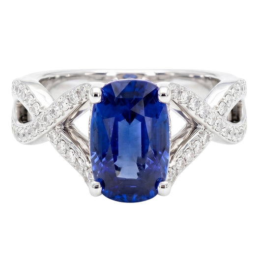 14K Gold 8 Carat Sapphire Engagement Ring